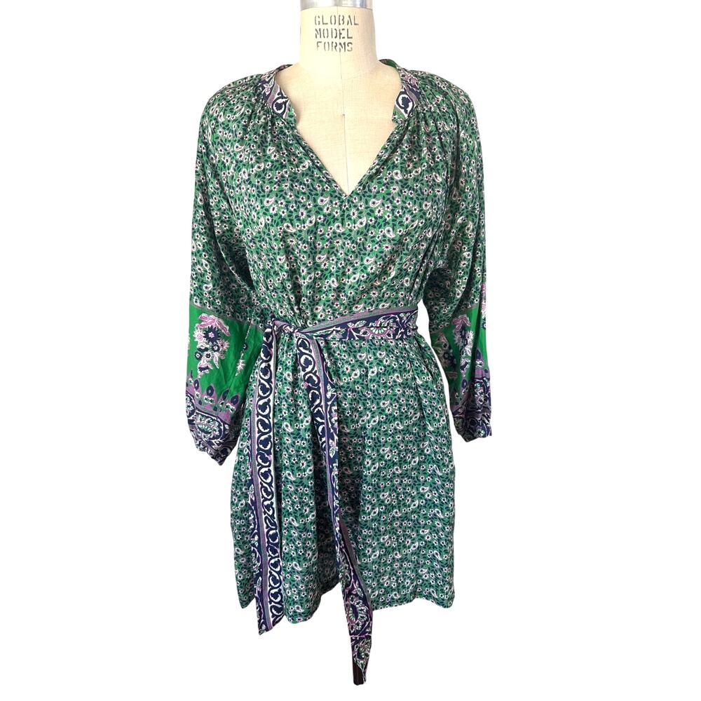 Xirena Hart Dress in Green and Blue Size Small NEW NWT Cotton Silk Vacation